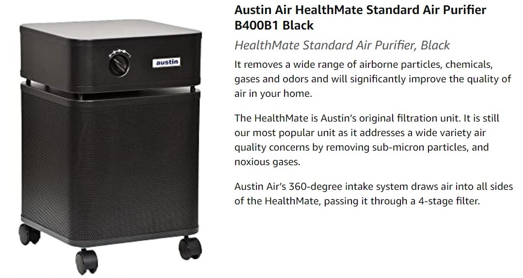 4.Austin Air HealthMate Standard Air Purifier (B400B1)